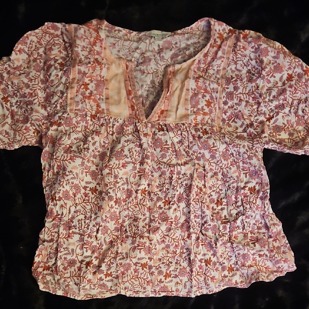 Lucky Brand Pink Floral Blouse